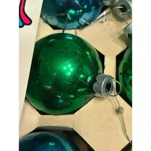 Vintage Holly Glass Christmas Ornaments Set of 24 Multicolor Holiday Decor - Picture 4 of 7